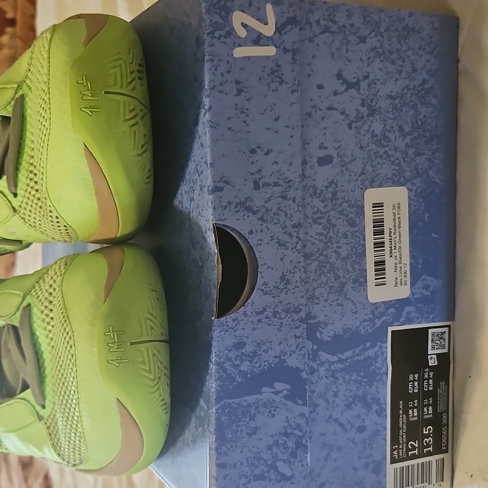 Nike Mens JA Morant Lime Zombie BASKETBALL Shoes 12 - Picture 2 of 9